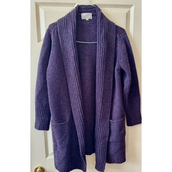 Pure Wool Womens Sweater Small Medium Vintage Purple Kerry Traditions Chunky - Picture 1 of 11
